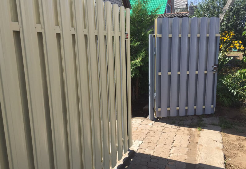 Забор из штакетника цвет RAL1014 бежевый сторона А и Б в Балхаше фото 3